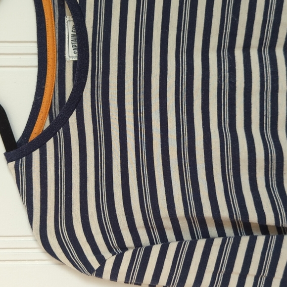 Blue/cream stripes t-shirt from Captain Fin.  Medium, nice fit and quality! - Picture 2 of 4